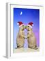 Black-Tailed Prairie Dog Pair in Christmas Hats-null-Framed Photographic Print