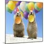 Black-Tailed Prairie Dog Pair with Balloons-null-Mounted Photographic Print