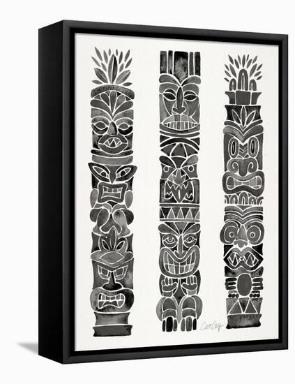 Black Tiki Totems-Cat Coquillette-Framed Stretched Canvas