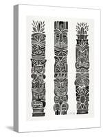 Black Tiki Totems-Cat Coquillette-Stretched Canvas