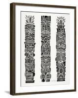 Black Tiki Totems-Cat Coquillette-Framed Giclee Print