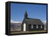 Black Timber Church at Budir, Snaefellsnes Peninsula, North West Area, Iceland, Polar Regions-Neale Clarke-Framed Stretched Canvas