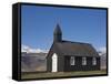 Black Timber Church at Budir, Snaefellsnes Peninsula, North West Area, Iceland, Polar Regions-Neale Clarke-Framed Stretched Canvas