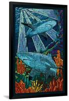 Black Tip Reef Shark - Paper Mosaic-Lantern Press-Framed Art Print