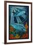 Black Tip Reef Shark - Paper Mosaic-Lantern Press-Framed Art Print