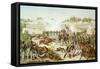 Black Troops of the 54th Massachusetts Regiment at the Battle of Olustee, Florida, 1864-null-Framed Stretched Canvas