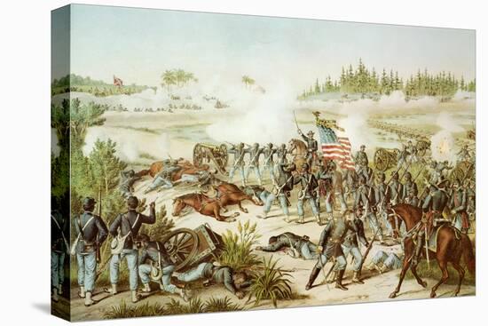 Black Troops of the 54th Massachusetts Regiment at the Battle of Olustee, Florida, 1864-null-Stretched Canvas