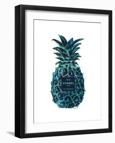 Black Tropical Pineapple-Amanda Greenwood-Framed Art Print