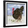 Black Turkey with Snow Berries, 1996-E.B. Watts-Framed Giclee Print