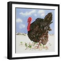 Black Turkey with Snow Berries, 1996-E.B. Watts-Framed Giclee Print