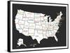 Black USA Map-Kindred Sol Collective-Framed Stretched Canvas