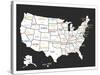 Black USA Map-Kindred Sol Collective-Stretched Canvas