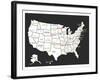 Black USA Map-Kindred Sol Collective-Framed Art Print