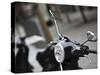 Black Vespa, Madrid, Spain-Walter Bibikow-Stretched Canvas