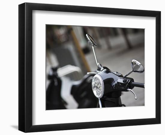 Black Vespa, Madrid, Spain-Walter Bibikow-Framed Photographic Print