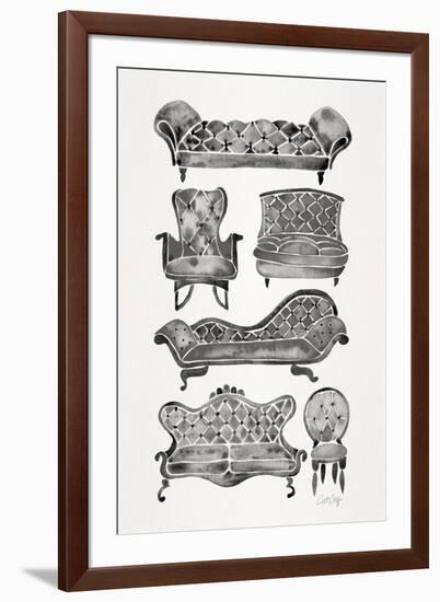 Black Victorian Lounge-Cat Coquillette-Framed Art Print