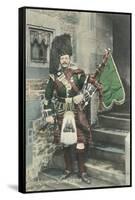 Black Watch Bagpiper-null-Framed Stretched Canvas