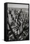 Black & White Aerial View of Nyc. Vertical New York.-Francois Roux-Framed Stretched Canvas