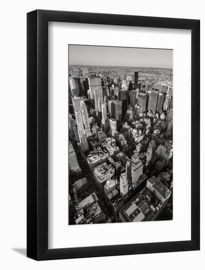 Black & White Aerial View of Nyc. Vertical New York.-Francois Roux-Framed Photographic Print