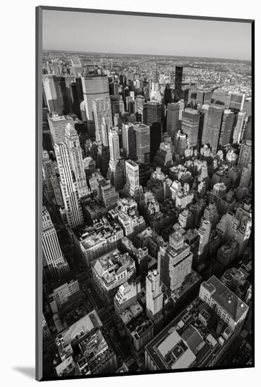 Black & White Aerial View of Nyc. Vertical New York.-Francois Roux-Mounted Photographic Print