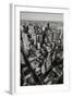 Black & White Aerial View of Nyc. Vertical New York.-Francois Roux-Framed Photographic Print