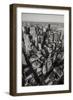 Black & White Aerial View of Nyc. Vertical New York.-Francois Roux-Framed Photographic Print