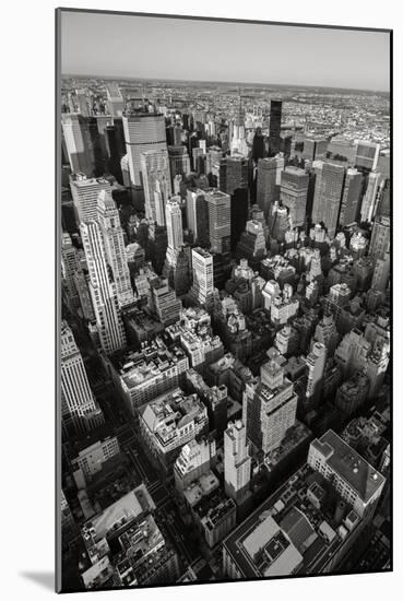 Black & White Aerial View of Nyc. Vertical New York.-Francois Roux-Mounted Photographic Print