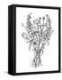 Black & White Bouquet III-Emma Scarvey-Framed Stretched Canvas