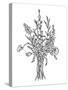 Black & White Bouquet IV-Emma Scarvey-Stretched Canvas