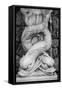 Black & White Fountain Detail I-Laura DeNardo-Framed Stretched Canvas