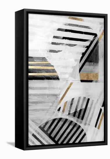 Black White Gold I-null-Framed Stretched Canvas