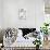 Black & White Protea on Linen II-Vision Studio-Art Print displayed on a wall