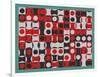BLACK WHITE & RED COMPOSIT OF CIRCLES-Peter McClure-Framed Giclee Print