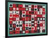 BLACK WHITE & RED COMPOSIT OF CIRCLES-Peter McClure-Framed Giclee Print