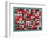 BLACK WHITE & RED COMPOSIT OF CIRCLES-Peter McClure-Framed Giclee Print