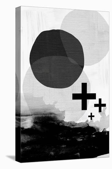 Black White Scandi Abstract-Urban Epiphany-Stretched Canvas