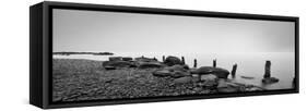 Black & White Water Panel I-James McLoughlin-Framed Stretched Canvas