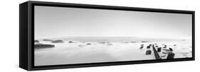 Black & White Water Panel III-James McLoughlin-Framed Stretched Canvas