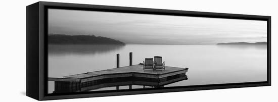 Black & White Water Panel XI-James McLoughlin-Framed Stretched Canvas