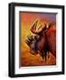 Black Wildebeast, 2021 (digital)-Scott J. Davis-Framed Giclee Print