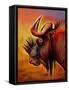 Black Wildebeast, 2021 (digital)-Scott J. Davis-Framed Stretched Canvas