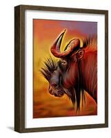 Black Wildebeast, 2021 (digital)-Scott J. Davis-Framed Giclee Print