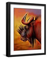 Black Wildebeast, 2021 (digital)-Scott J. Davis-Framed Giclee Print