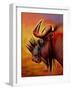 Black Wildebeast, 2021 (digital)-Scott J. Davis-Framed Giclee Print