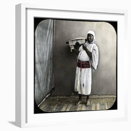 Black Woman Carrying the Presents of a Fiançee, in Tangier (Morocco), Circa 1885-Leon, Levy et Fils-Framed Photographic Print