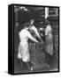 Black Women Laborers Weighing Wire Coils and Recording Weights to Establish Wage Rates, in Factory-F^p^ Burke-Framed Stretched Canvas