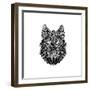 Black Woolf Head Mesh-NaxArt-Framed Premium Giclee Print