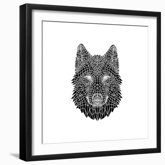 Black Woolf Head Mesh-NaxArt-Framed Premium Giclee Print