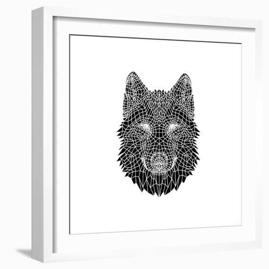 Black Woolf Head Mesh-NaxArt-Framed Premium Giclee Print