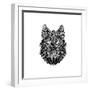 Black Woolf Head Mesh-NaxArt-Framed Premium Giclee Print